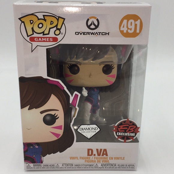 Overwatch D Va Eb Games Exclusive Funko Pop 491 Diamond Collection Figure - Picture 1 of 11